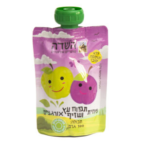 סקוויז מחית שזיף ותפוח עץ אורגני