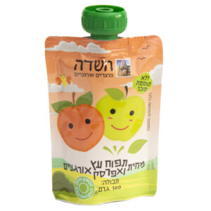 סקוויז מחית אפרסק ותפוח עץ אורגני