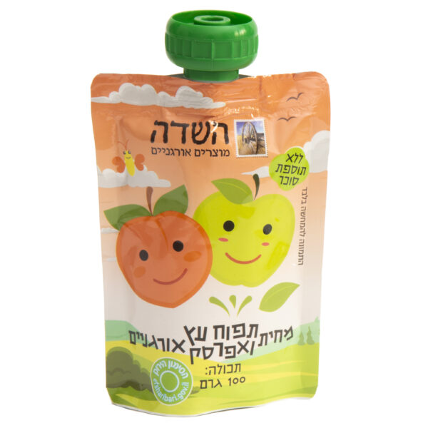 סקוויז מחית אפרסק ותפוח עץ אורגני